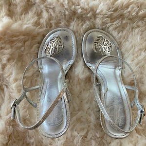 Lilly Pulitzer wedge glam metallic sandals